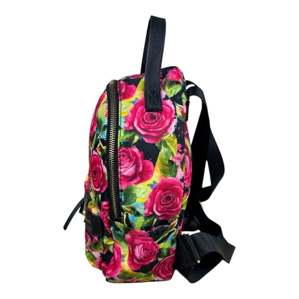 Juicy Couture Rosie Mini Backpack Black Pink Floral Rose Gold Logo Y2K Girly
